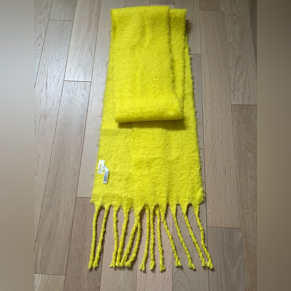Maeve by Anthropologie Yellow Fringe Scarf